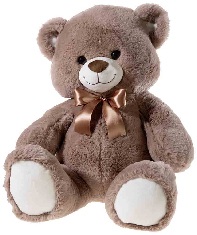 Bär sitzend kitt mit Schleife Teddy 55cm