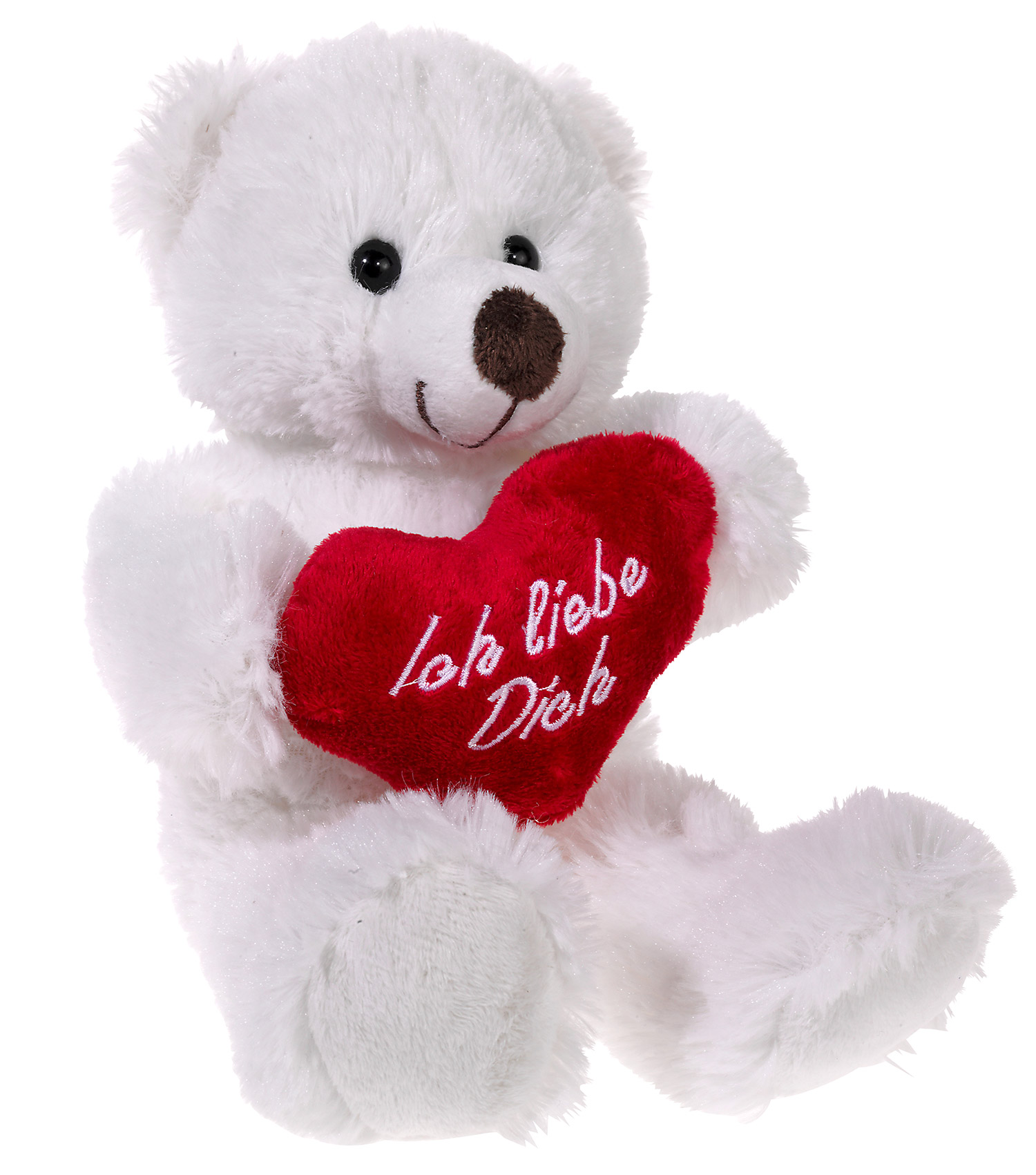 Heunec putziger, weißer Bär mit rotem Herz in 30cm Größe