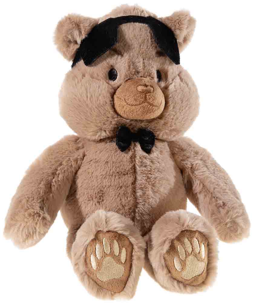 Heunec Agentenbär Mr. Cool 36cm - Plüschbär aus braunem Plüschstoff mit schwarzer Fliege und Brille