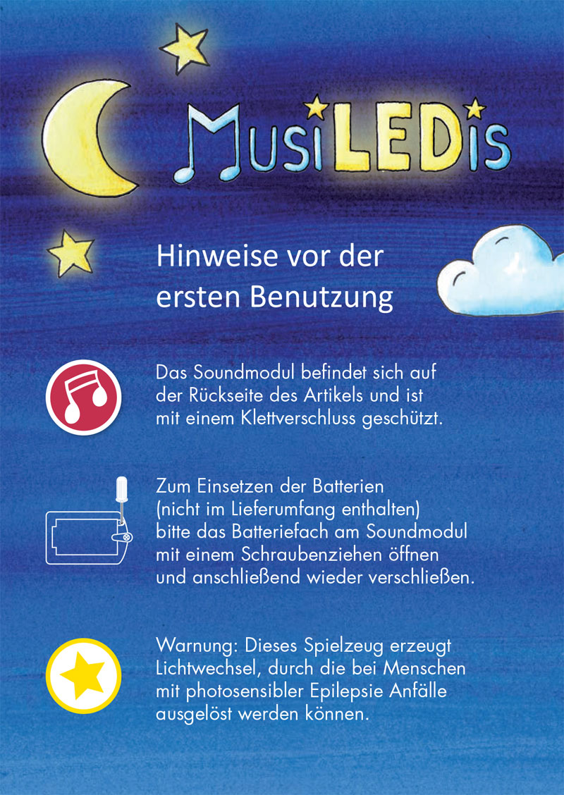 Display Verpackung MusiLEDi Heunec - MusiLEDi Nachtlicht Bär Verpackung Display Rückseite