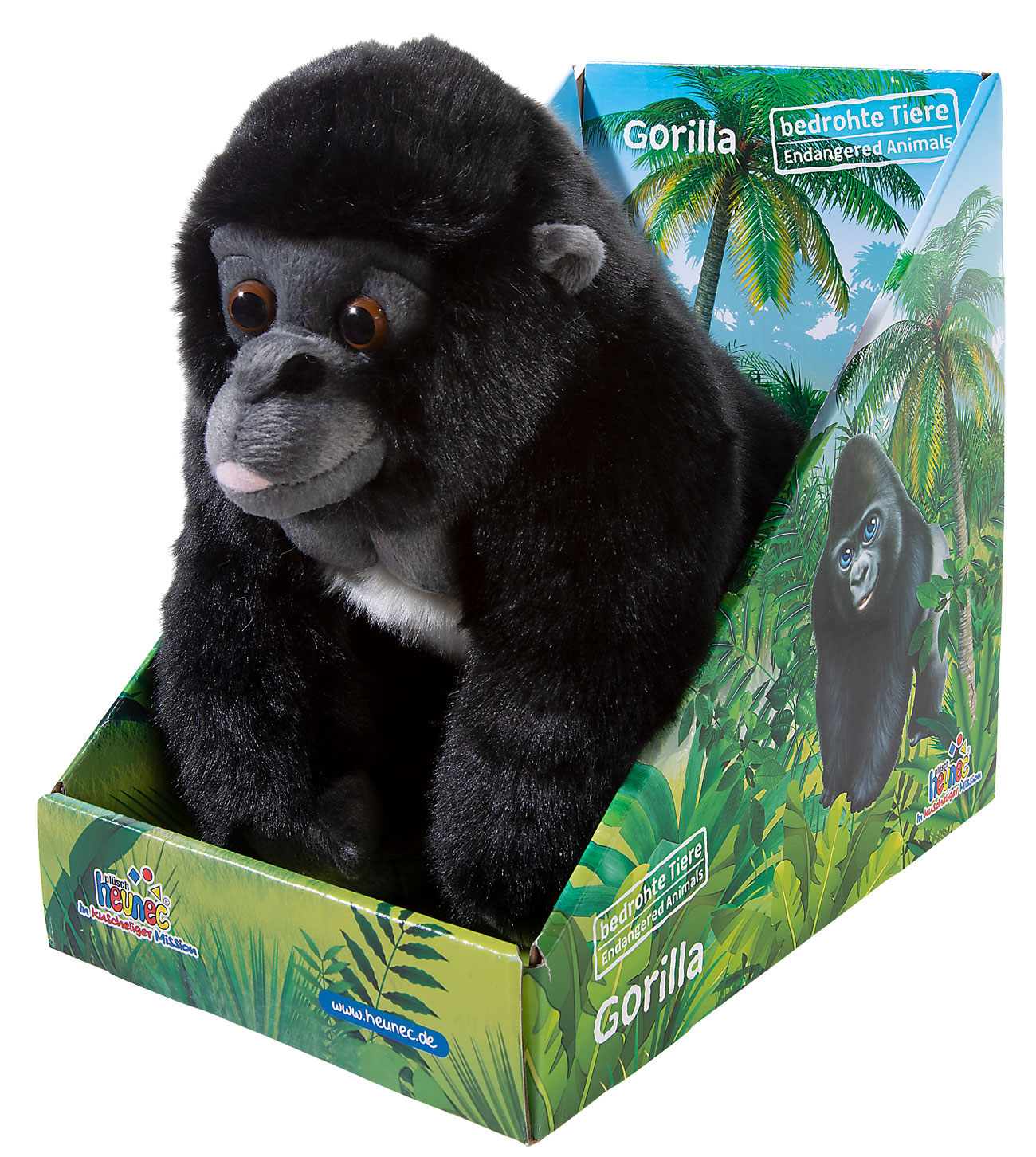 Heunec Gorilla aus der Serie Bedrohte Tiere in 26cm im Display