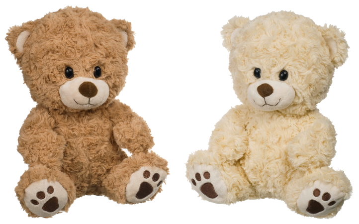 Heunec Bär Teddy 24cm -  Curly-Bär im Doppelpack sowohl in der Farbe hellbraun als auch in beige