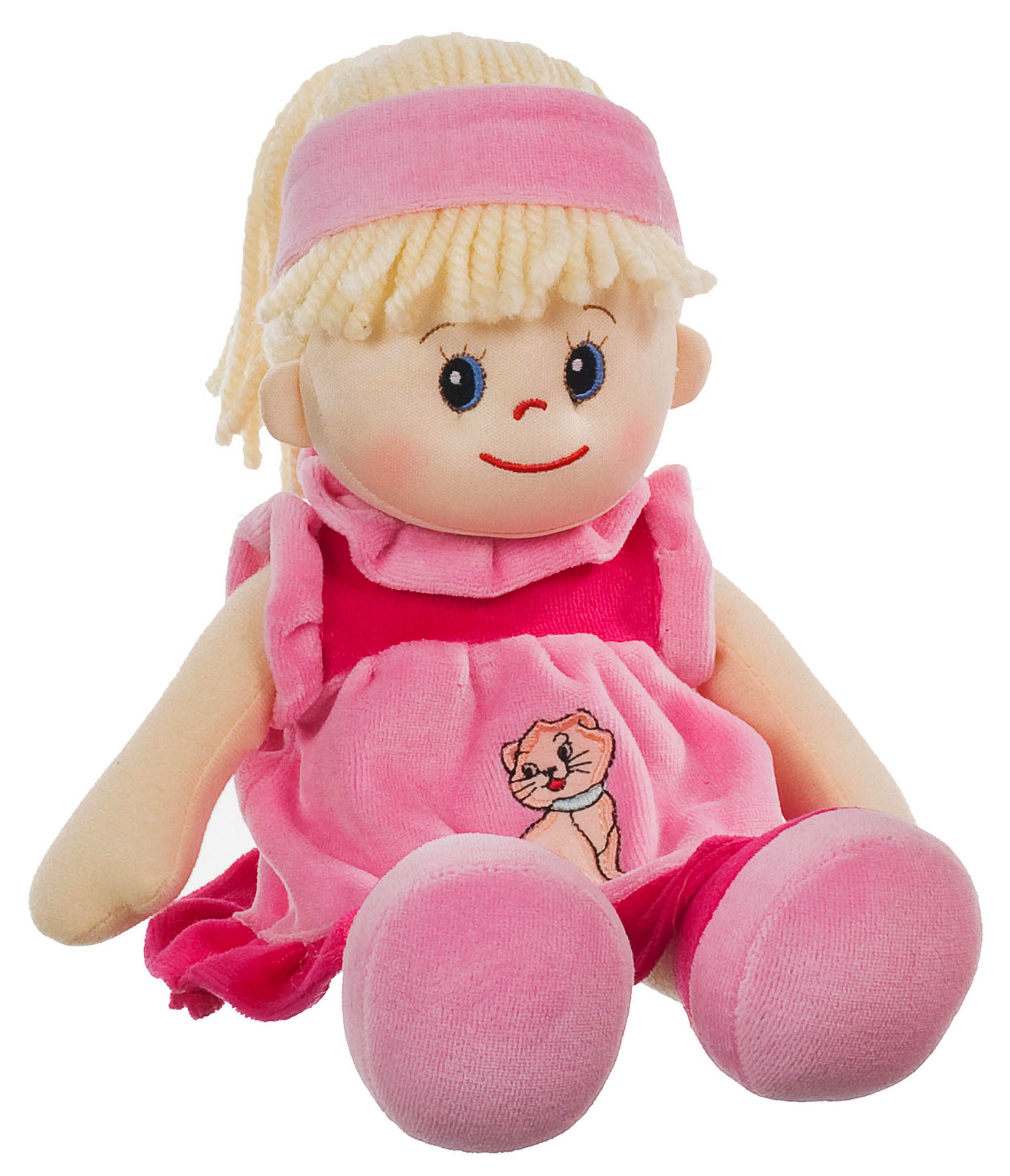 Heunec Poupetta Liesel mit blondem Haar und rosa-pinkem Kleidchen und Schühchen in 30cm