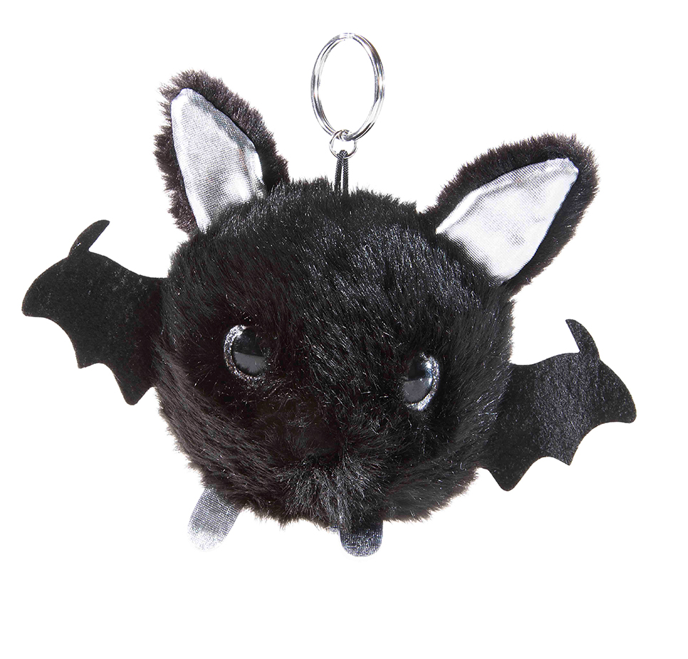Heunec Fledermaus Schlüsselanhänger 7 cm - Plüsch-Fledermaus Kuscheltier in Schwarz, weicher Mini-Anhänger als Geschenk oder Deko