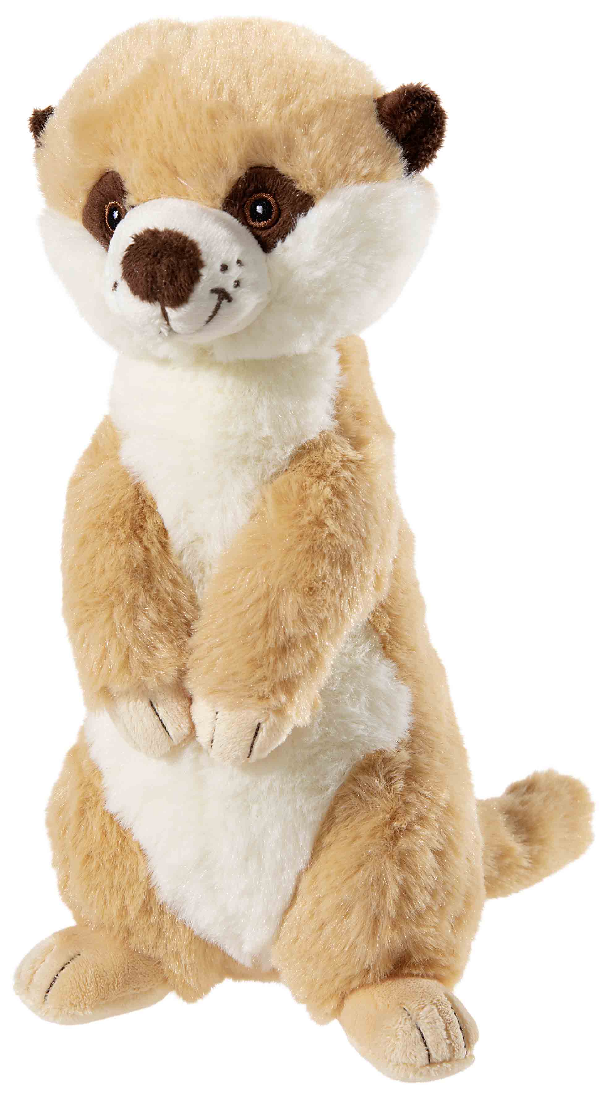 Heunec Erdmännchen 27cm - Plüsch-Erdmännchen in stehender Position aus weiß-hellbraunem Plüsch aus der Bottle 2 Buddy Serie