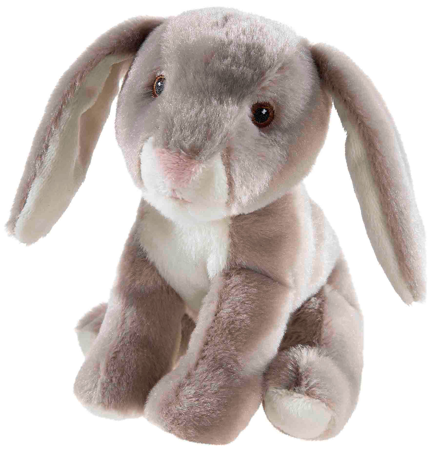 Heunec Hase 15cm - Plüsch Hase in grau mit weißen Details in sitzender Position aus der Bottle 2 Buddy Serie 
