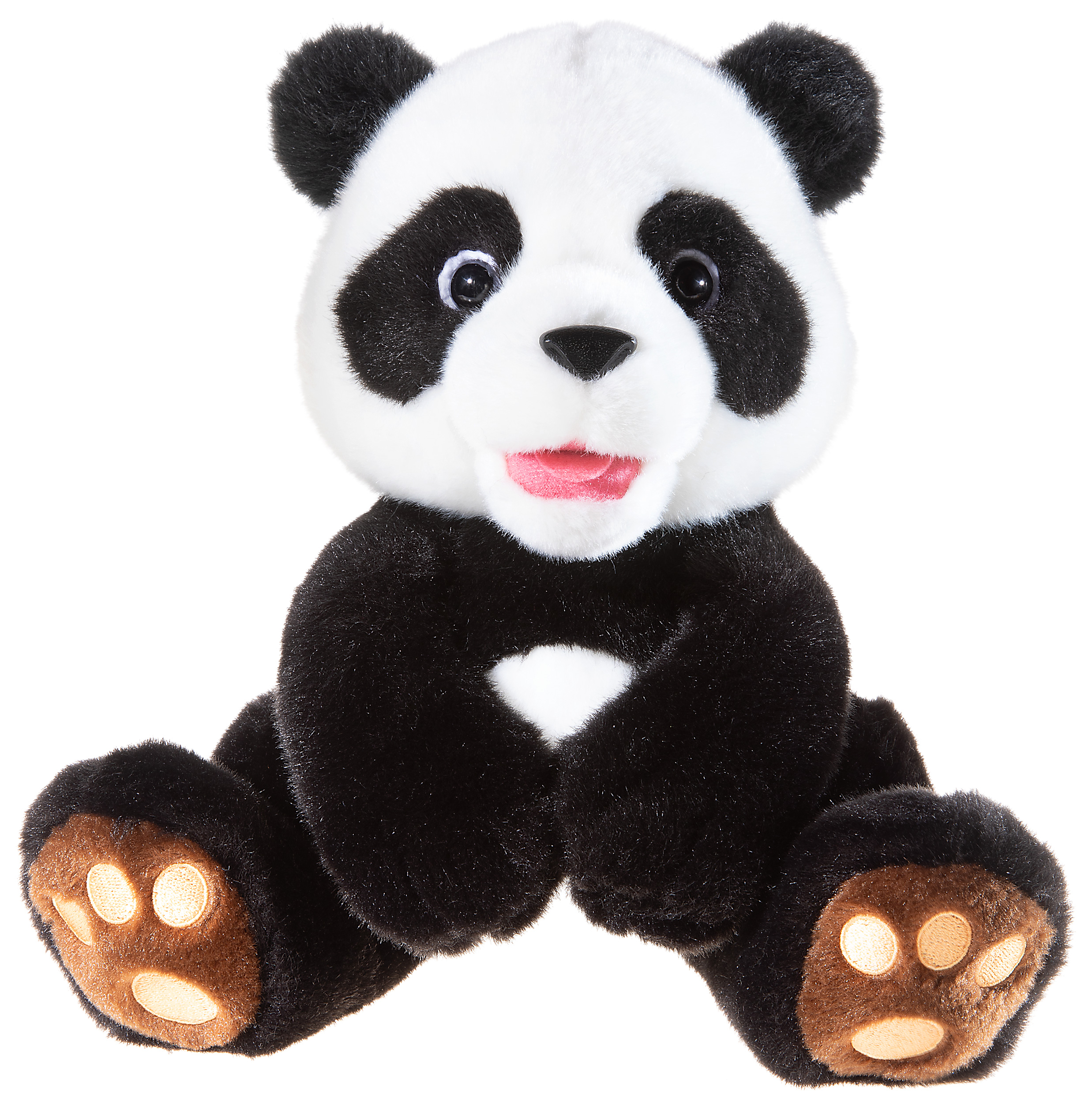 Heunec Panda 25cm - Plüschtier Panda in schwarz-weiß mit braunen Pfoten aus der bedrohte Tiere Serie