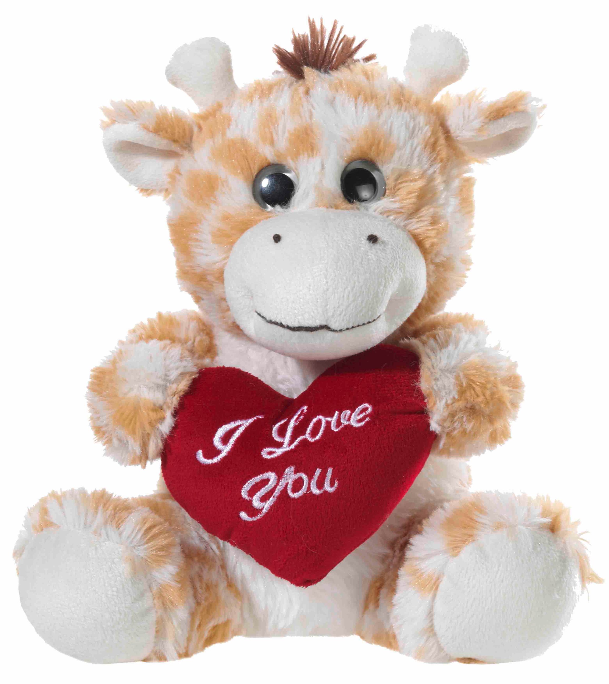 Heunec Giraffe mit Herz "i love you" in beige gefleckt 25cm groß