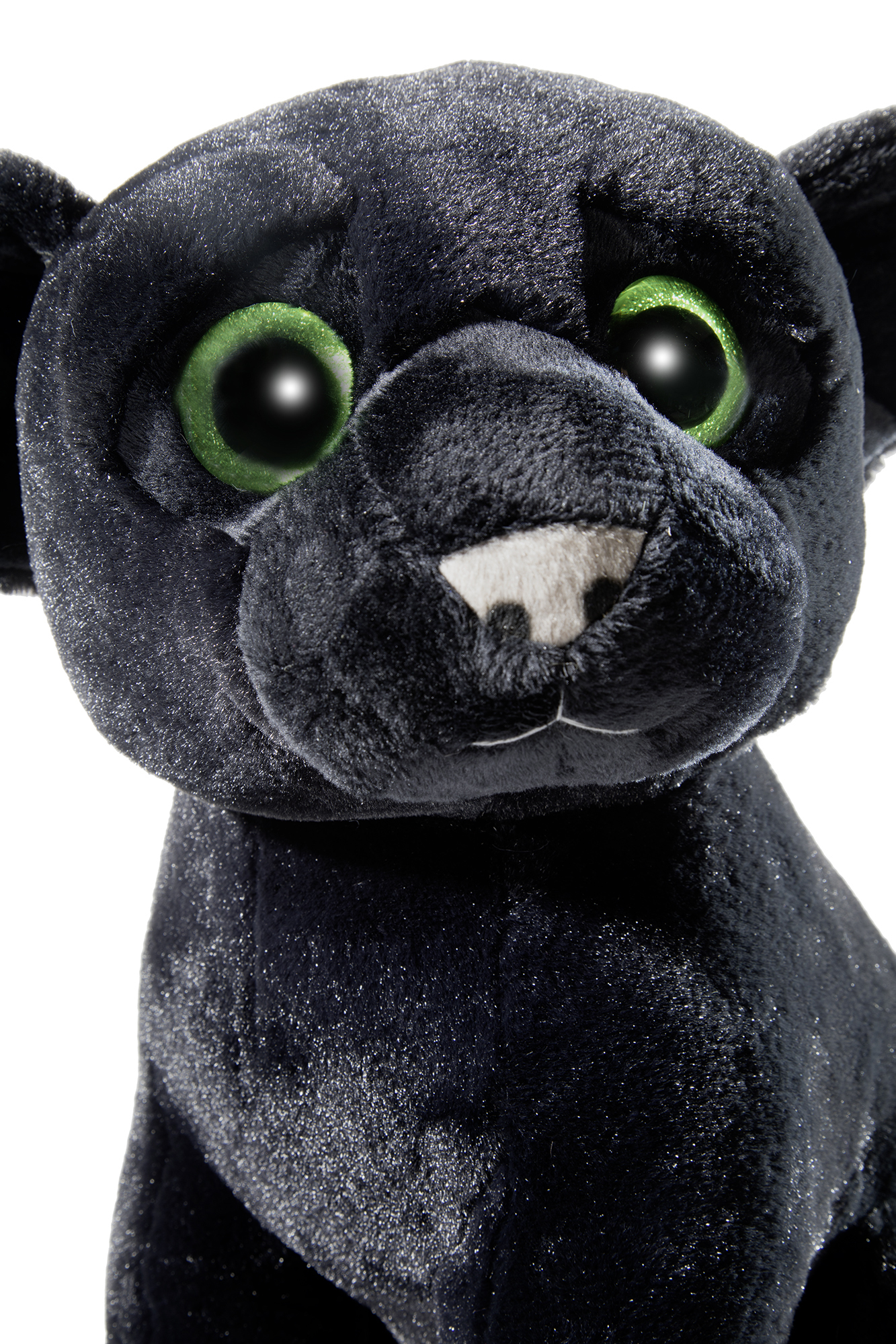 Heunec Panther 45 cm - Plüsch Panther sitzend in schwarz - Detailbild Gesicht