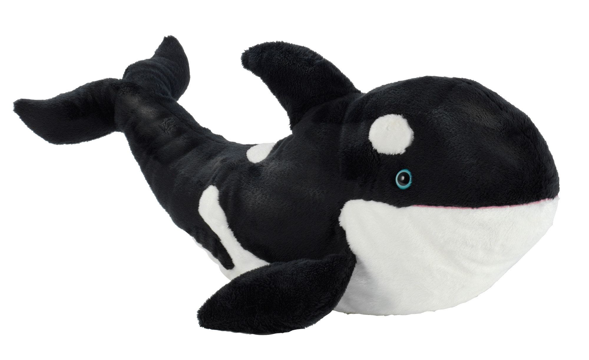 Heunec Orca Wal 50cm - Plüschtier Wal in schwarz-weißem Plüsch mit blauen Augen aus der Misanimo Serie